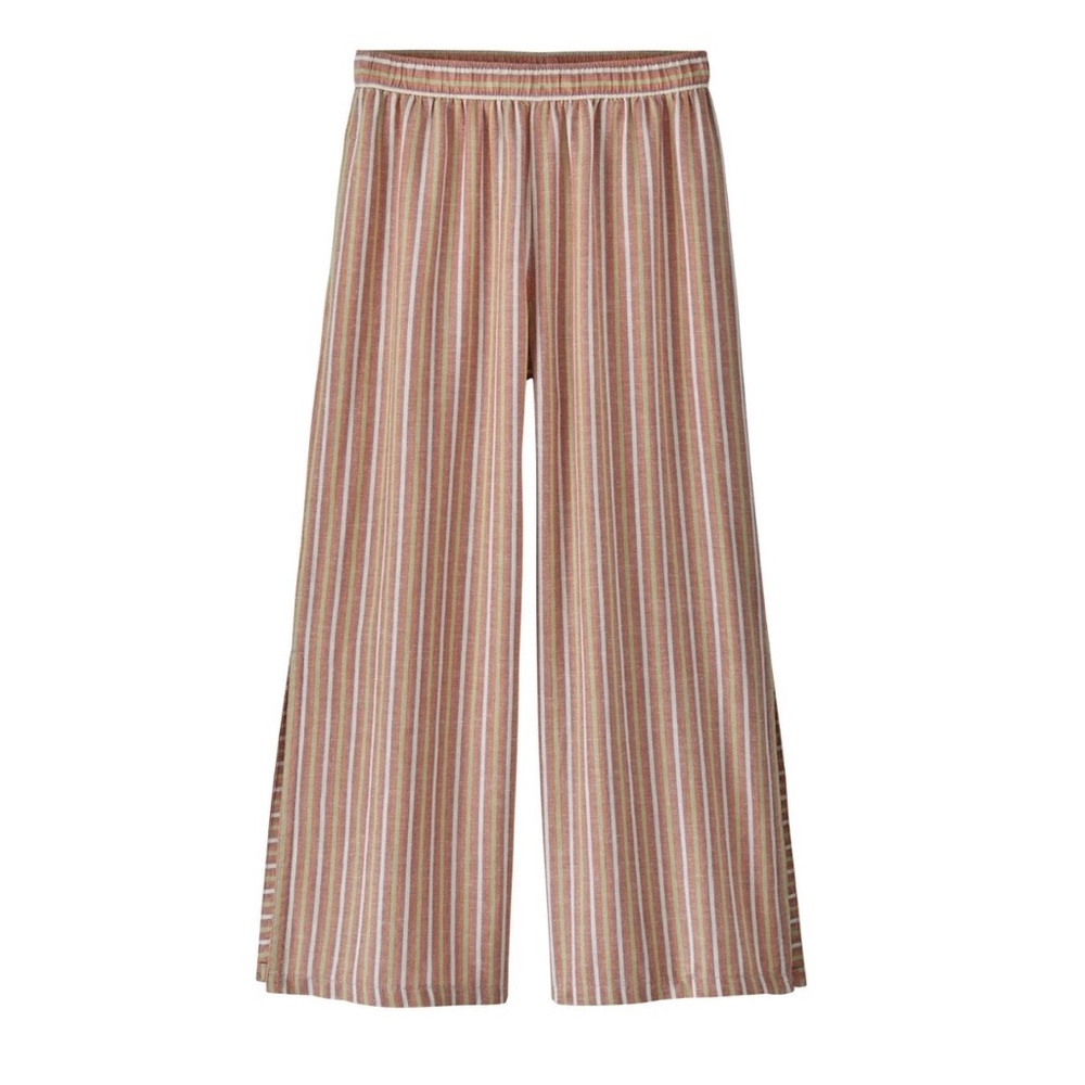 Patagonia Garden Island Striped Wide-Leg Hemp Pants S Small